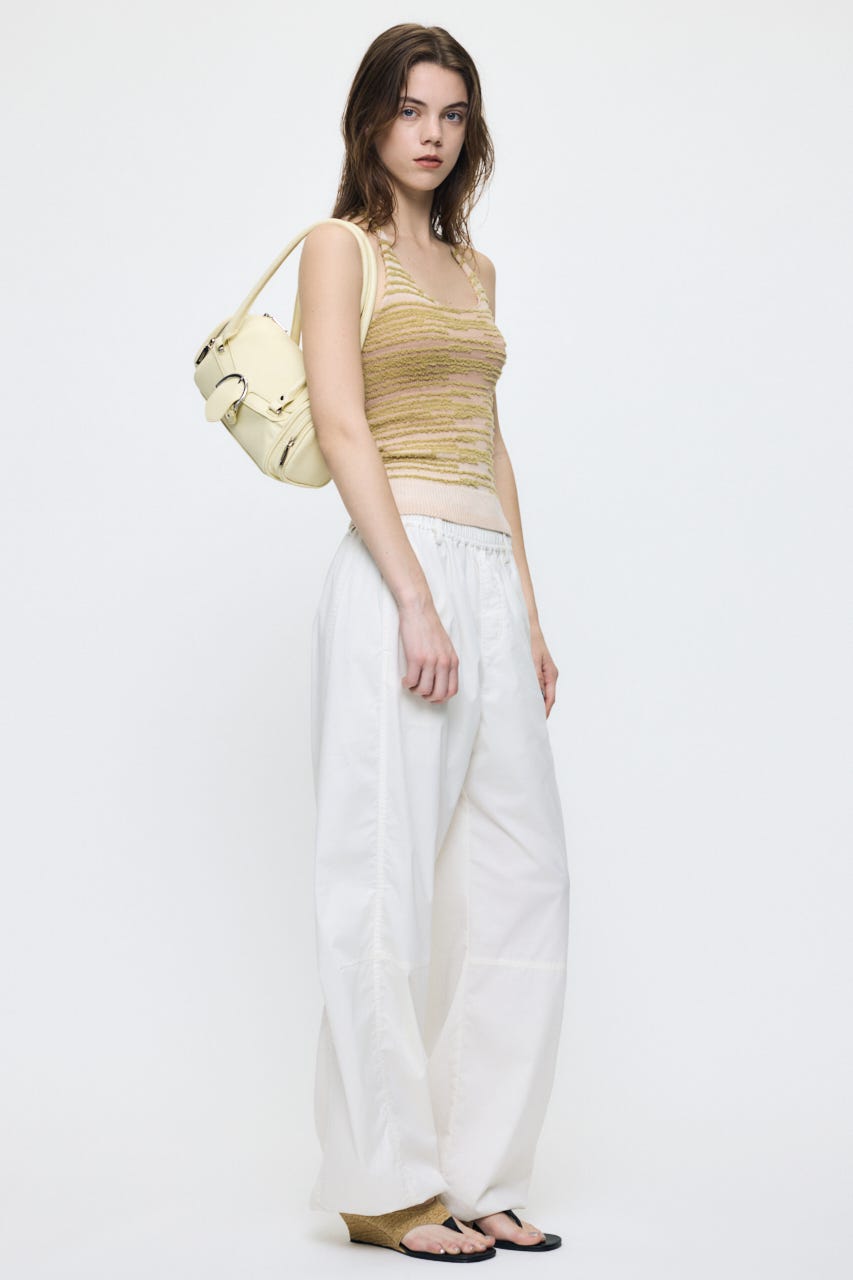 MIX YARN HALTER KNIT トップス BEG FREE