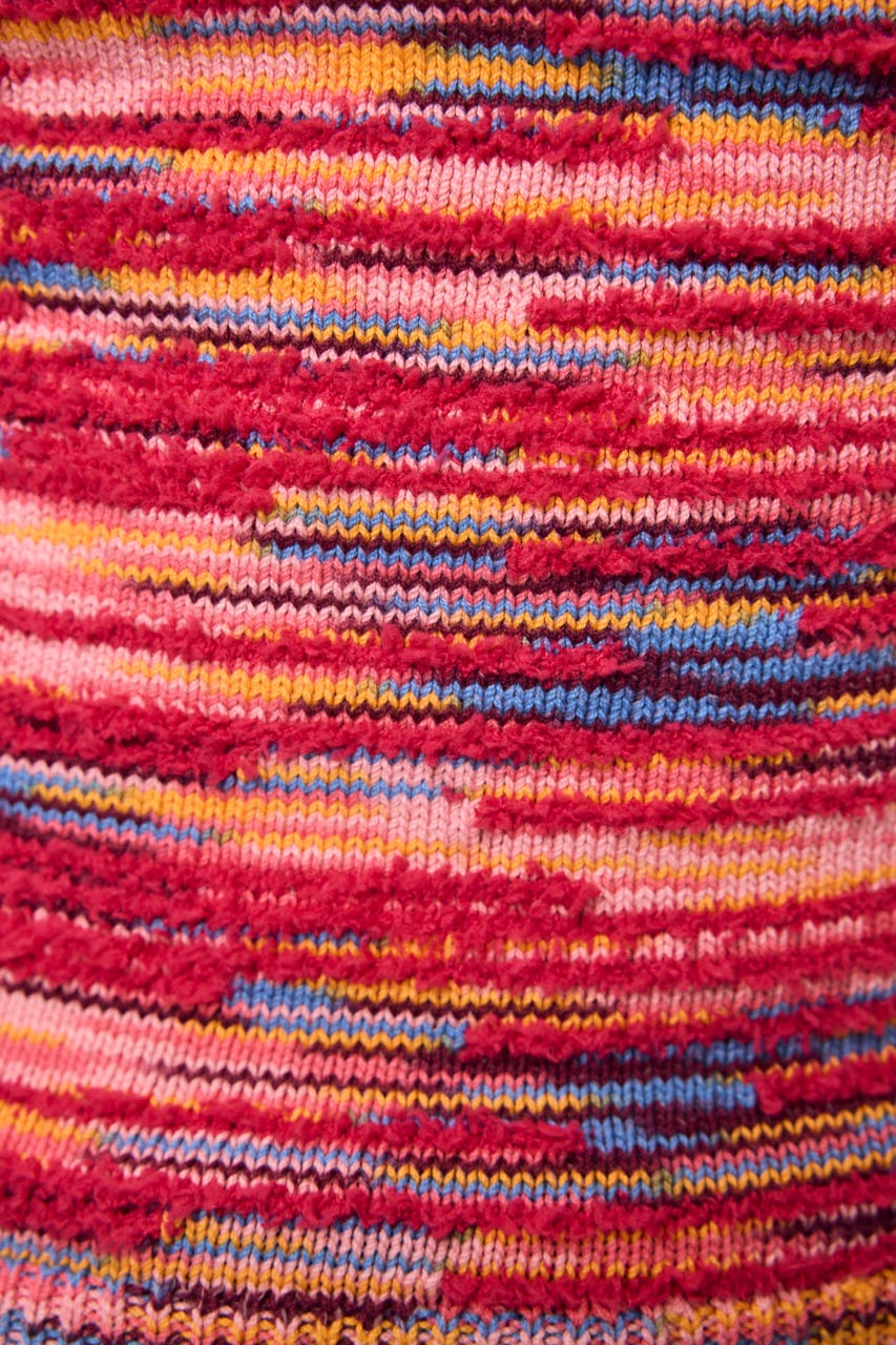 MIX YARN HALTER KNIT トップス PNK FREE