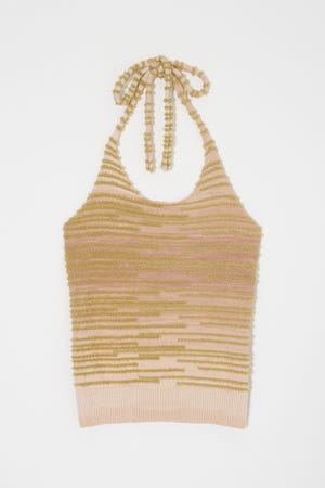 MIX YARN HALTER KNIT トップス
