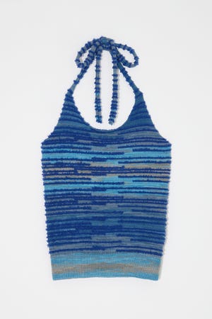 MIX YARN HALTER KNIT トップス