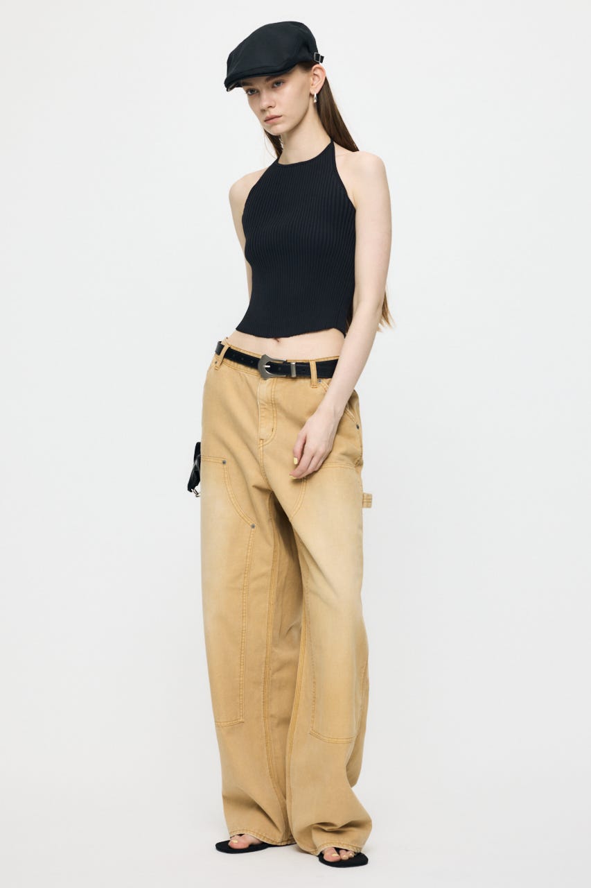 BACKLESS KNIT キャミ BLK FREE