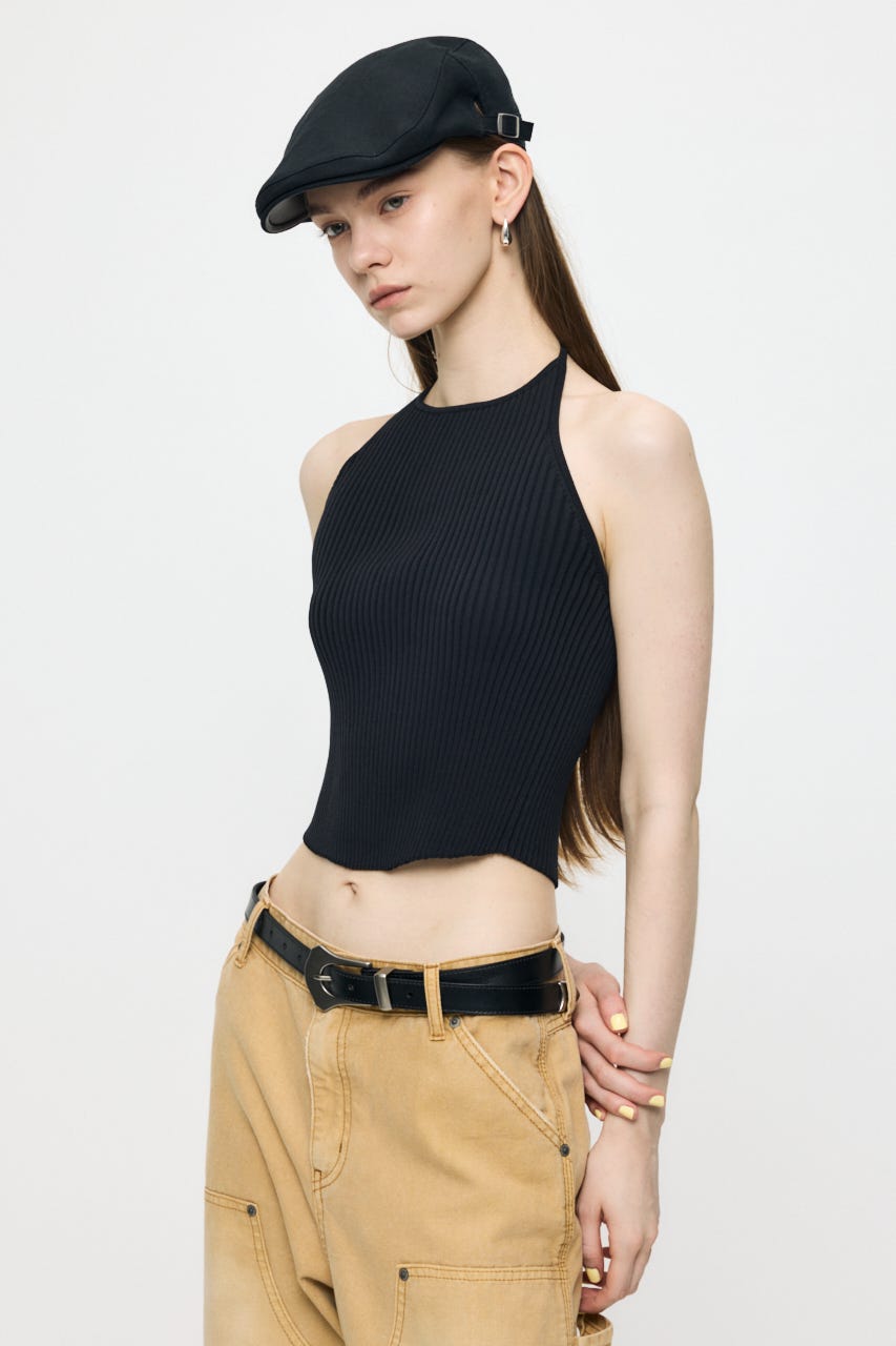 BACKLESS KNIT キャミ BLK FREE