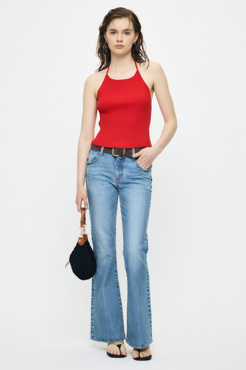 BACKLESS KNIT キャミ RED FREE