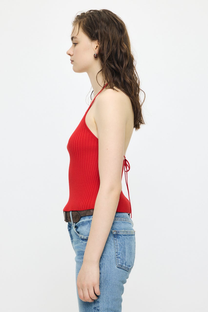 BACKLESS KNIT キャミ RED FREE
