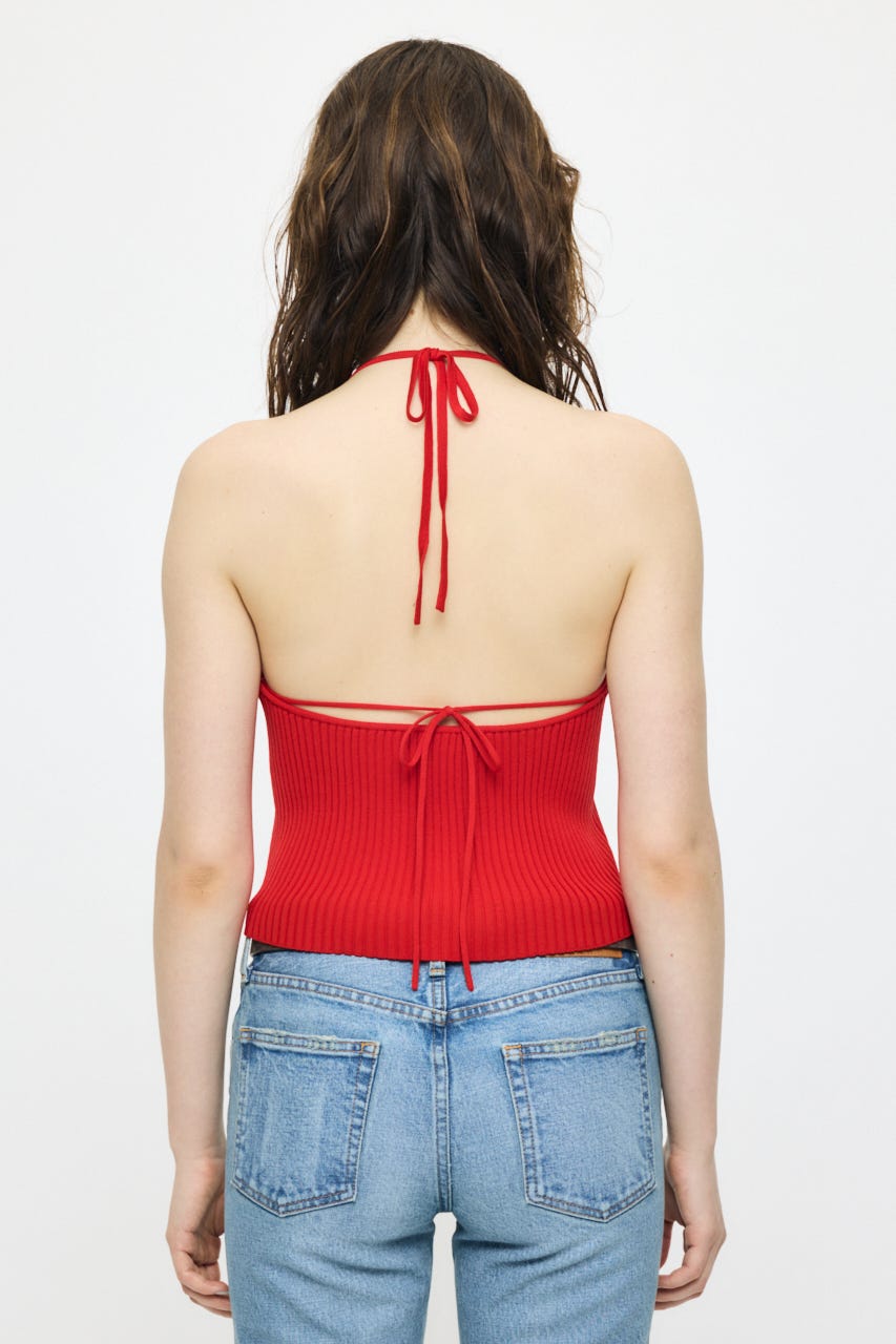BACKLESS KNIT キャミ RED FREE