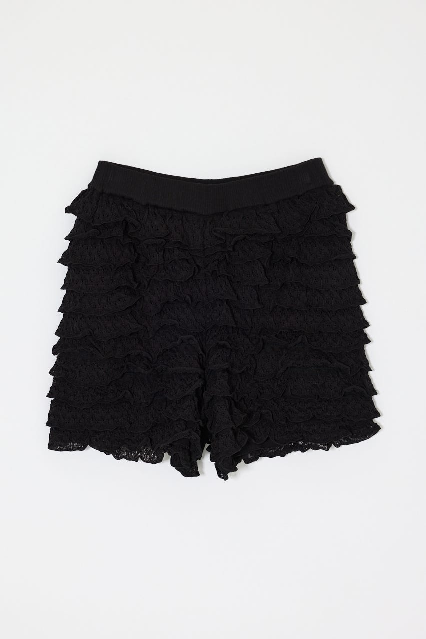 FRILL KNITTED ショーツ BLK FREE
