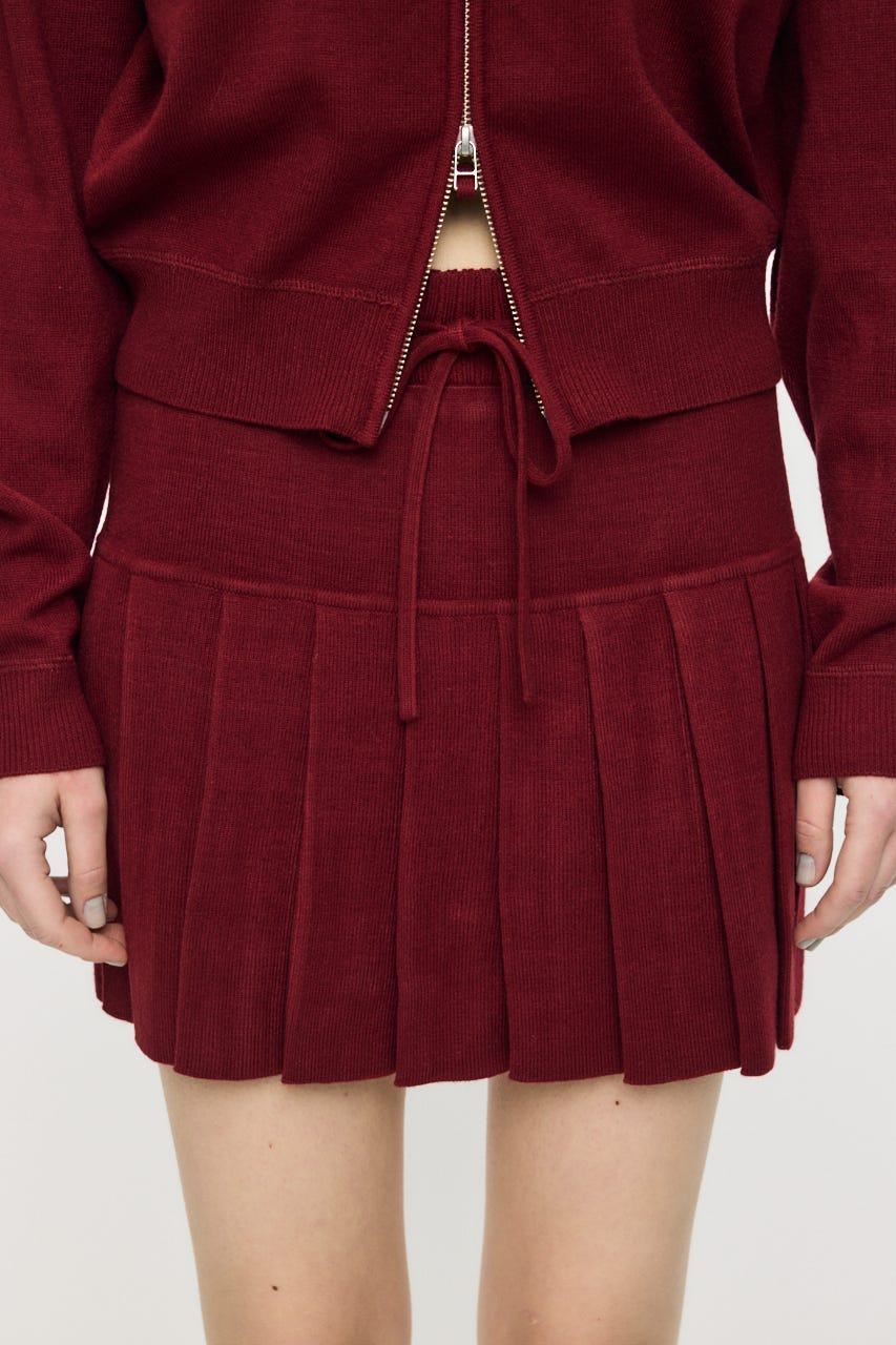 【1/1~1/4までのスペシャルプライス】ZIP UP PARKA & PLEATED ミニスカート D/RED 1