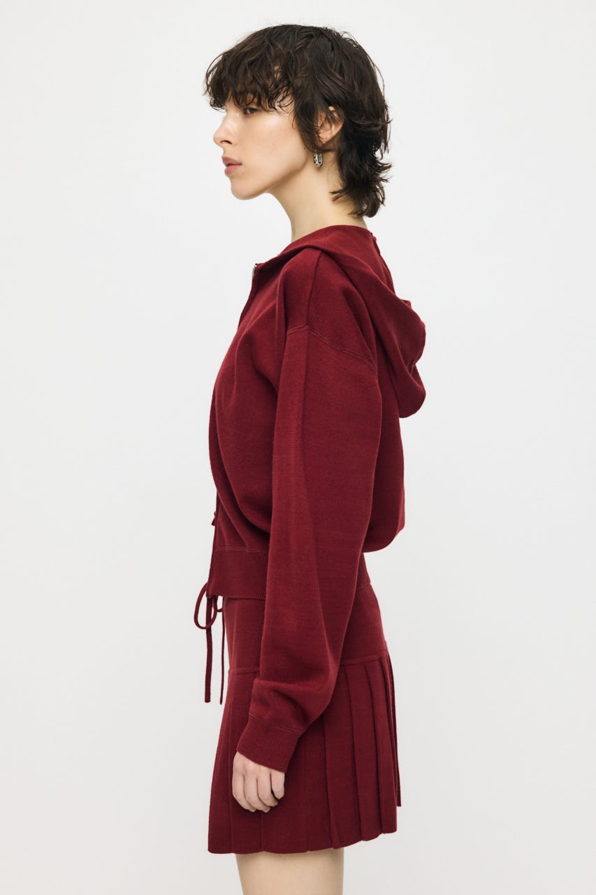 【1/1~1/4までのスペシャルプライス】ZIP UP PARKA & PLEATED ミニスカート D/RED 1