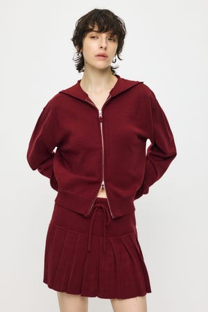 【1/1～1/4までのスペシャルプライス】ZIP UP PARKA & PLEATED ミニスカート