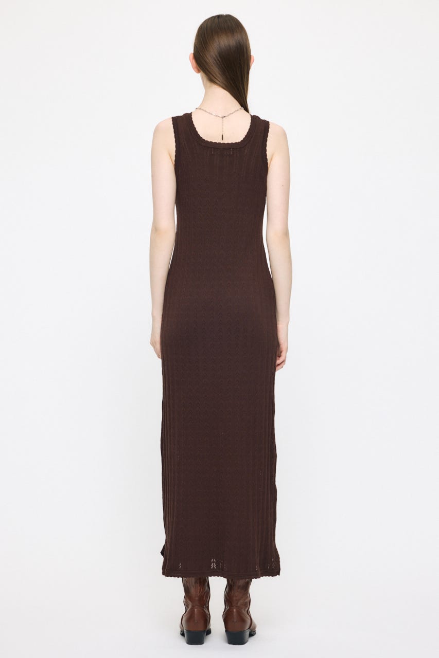 OPEN WORK KNIT ドレス BRN 1