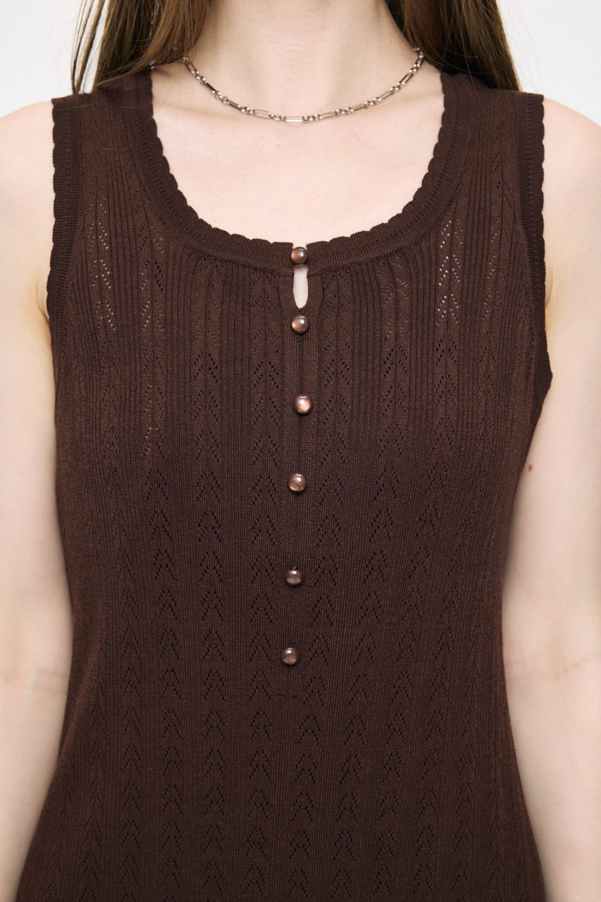 OPEN WORK KNIT ドレス BRN 1