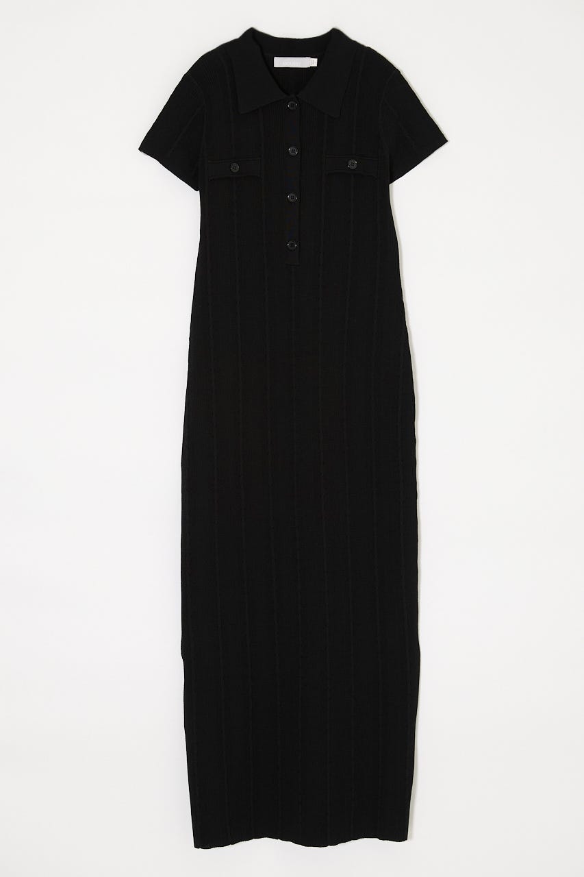 CABLE POLO KNIT ドレス BLK 2