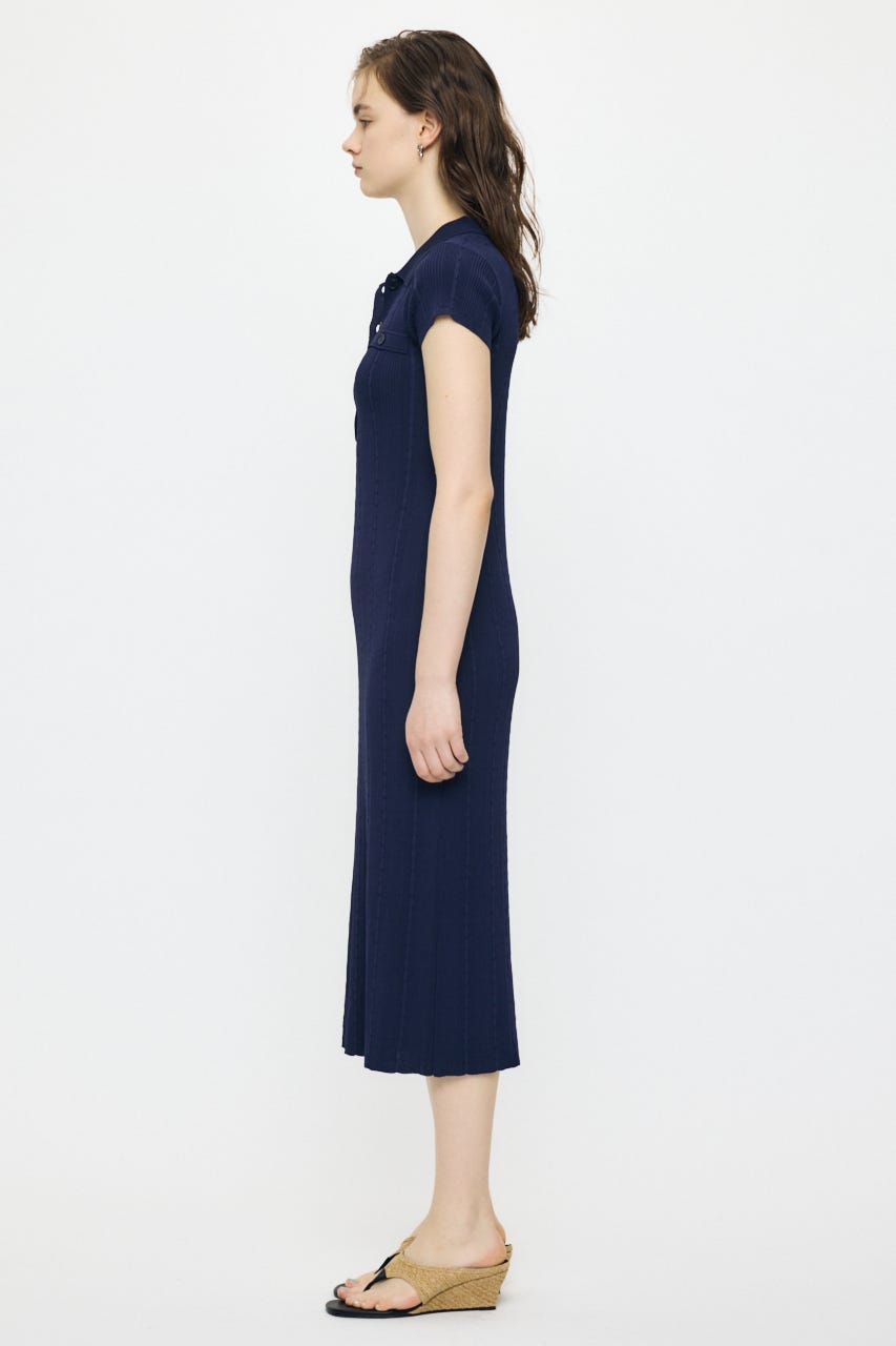 CABLE POLO KNIT ドレス NVY 2
