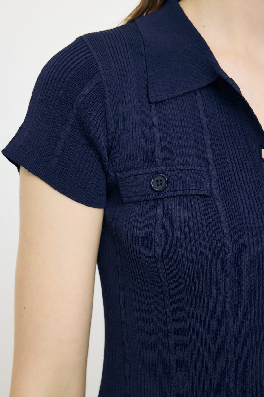 CABLE POLO KNIT ドレス NVY 2