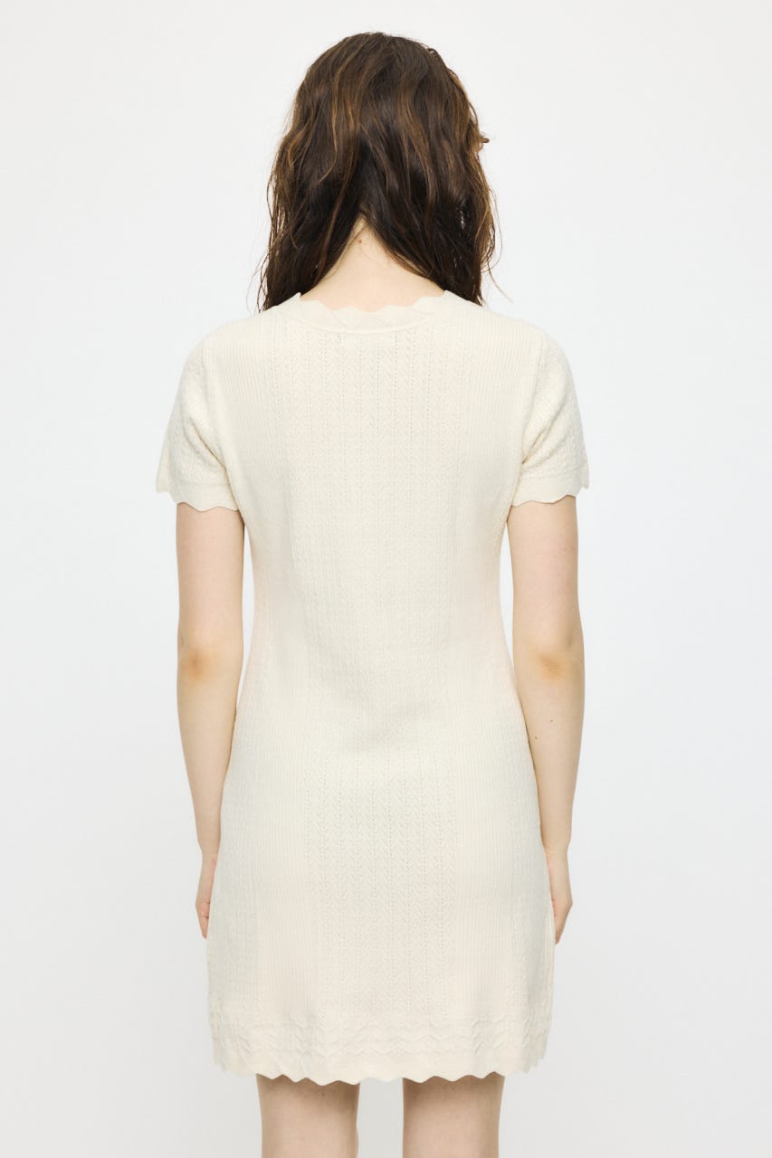 LACE UP KNIT MINI  ドレス IVOY 2