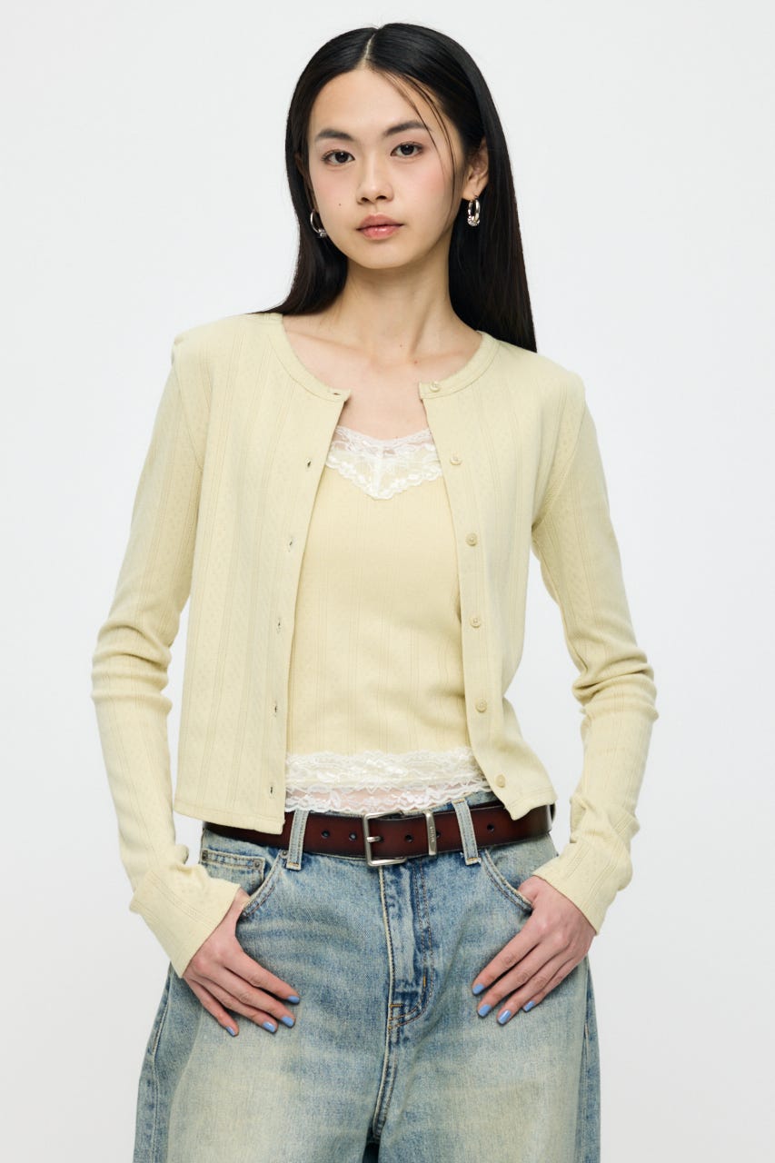 【SS先行アイテム】LACY CAMI AND カーディガン L/YEL FREE
