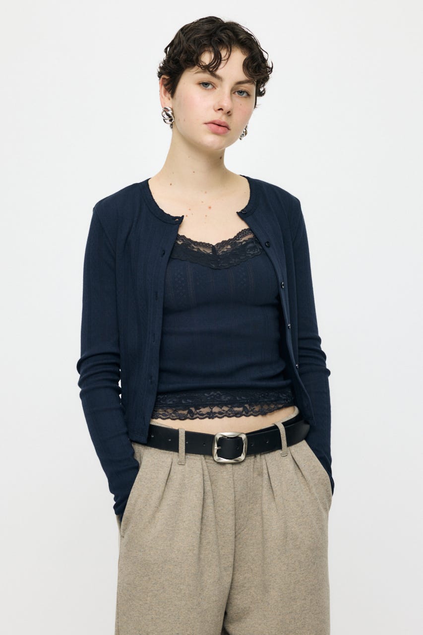 LACY CAMI AND カーディガン NVY FREE