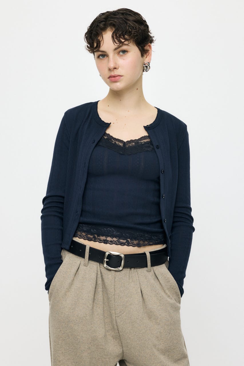 LACY CAMI AND カーディガン NVY FREE