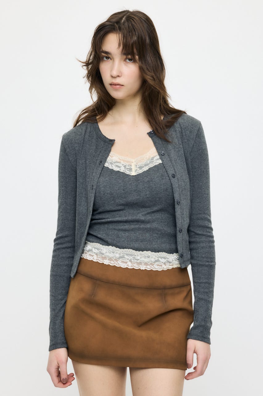 【SS先行アイテム】LACY CAMI AND カーディガン T.GRY FREE