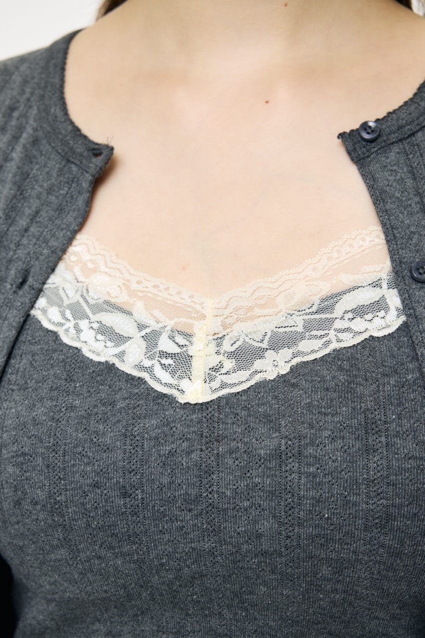 【SS先行アイテム】LACY CAMI AND カーディガン T.GRY FREE