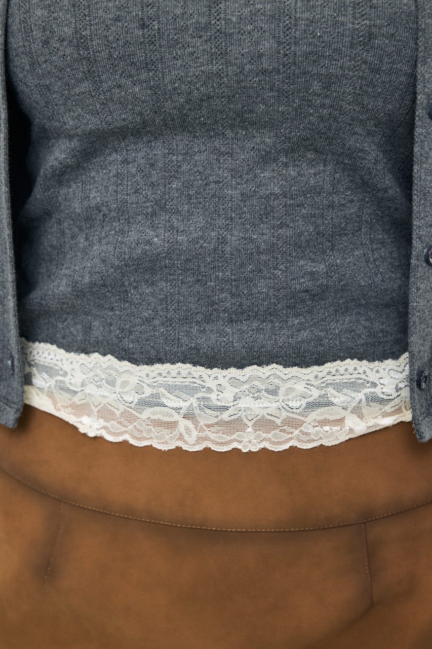 【SS先行アイテム】LACY CAMI AND カーディガン T.GRY FREE