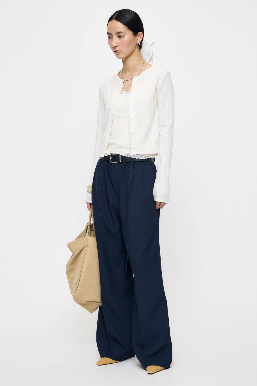 LACY CAMI AND カーディガン WHT FREE