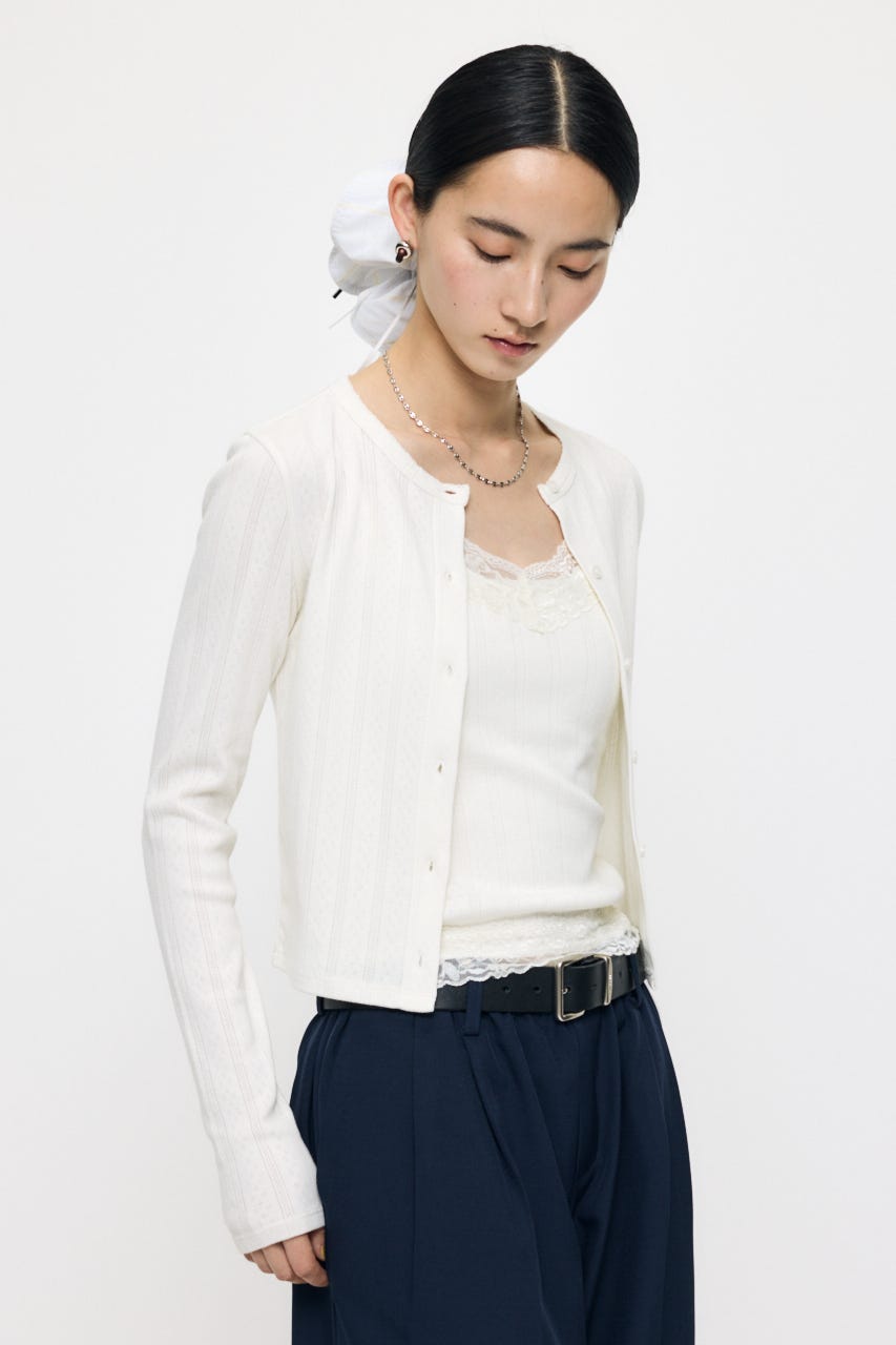 LACY CAMI AND カーディガン WHT FREE