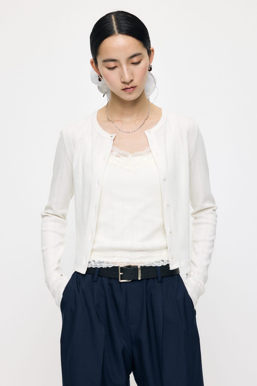 LACY CAMI AND カーディガン WHT FREE
