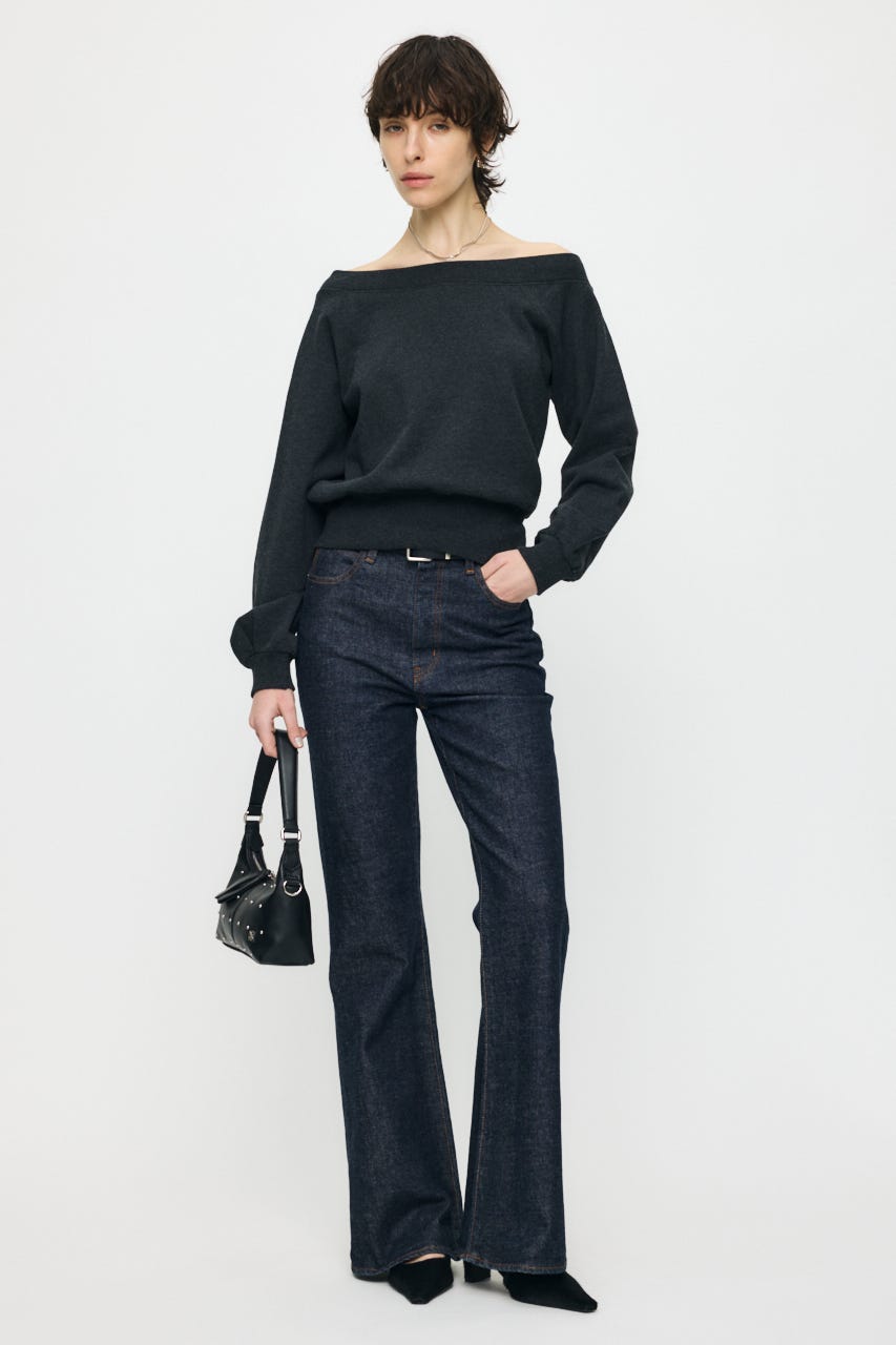 SIDE SLIT OFF SHOULDER スウェット C.GRY FREE