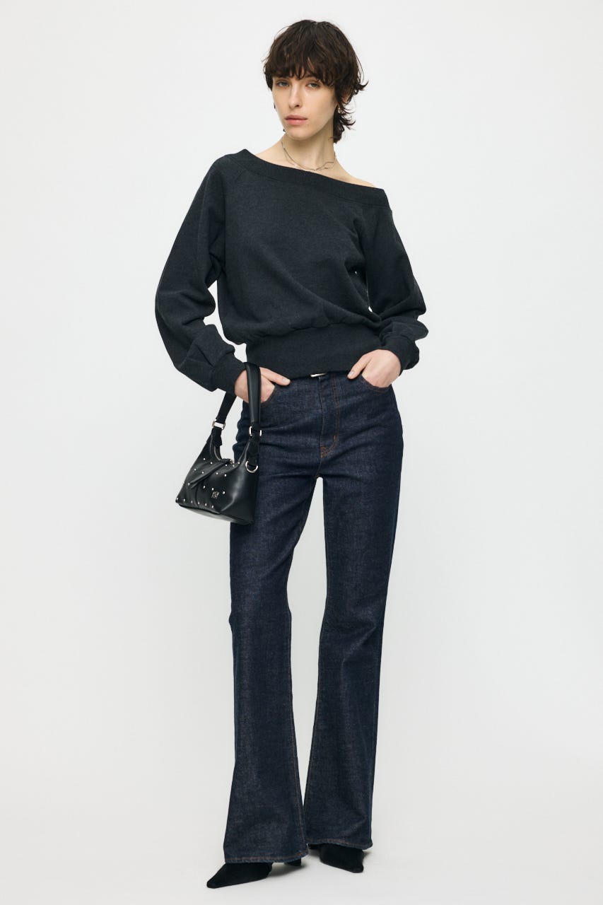 SIDE SLIT OFF SHOULDER スウェット C.GRY FREE