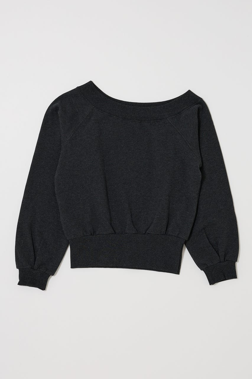 SIDE SLIT OFF SHOULDER スウェット C.GRY FREE
