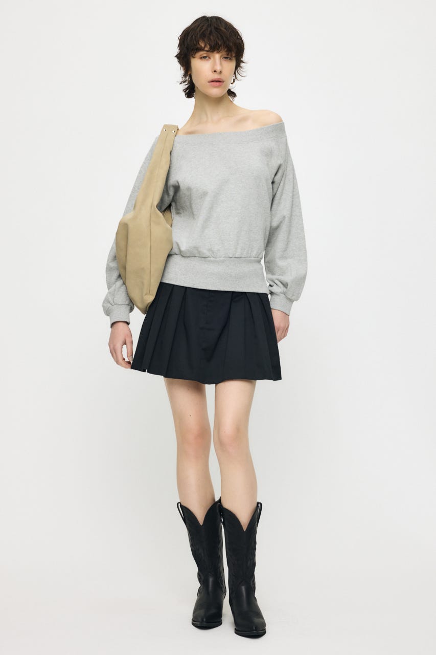 SIDE SLIT OFF SHOULDER スウェット T.GRY FREE
