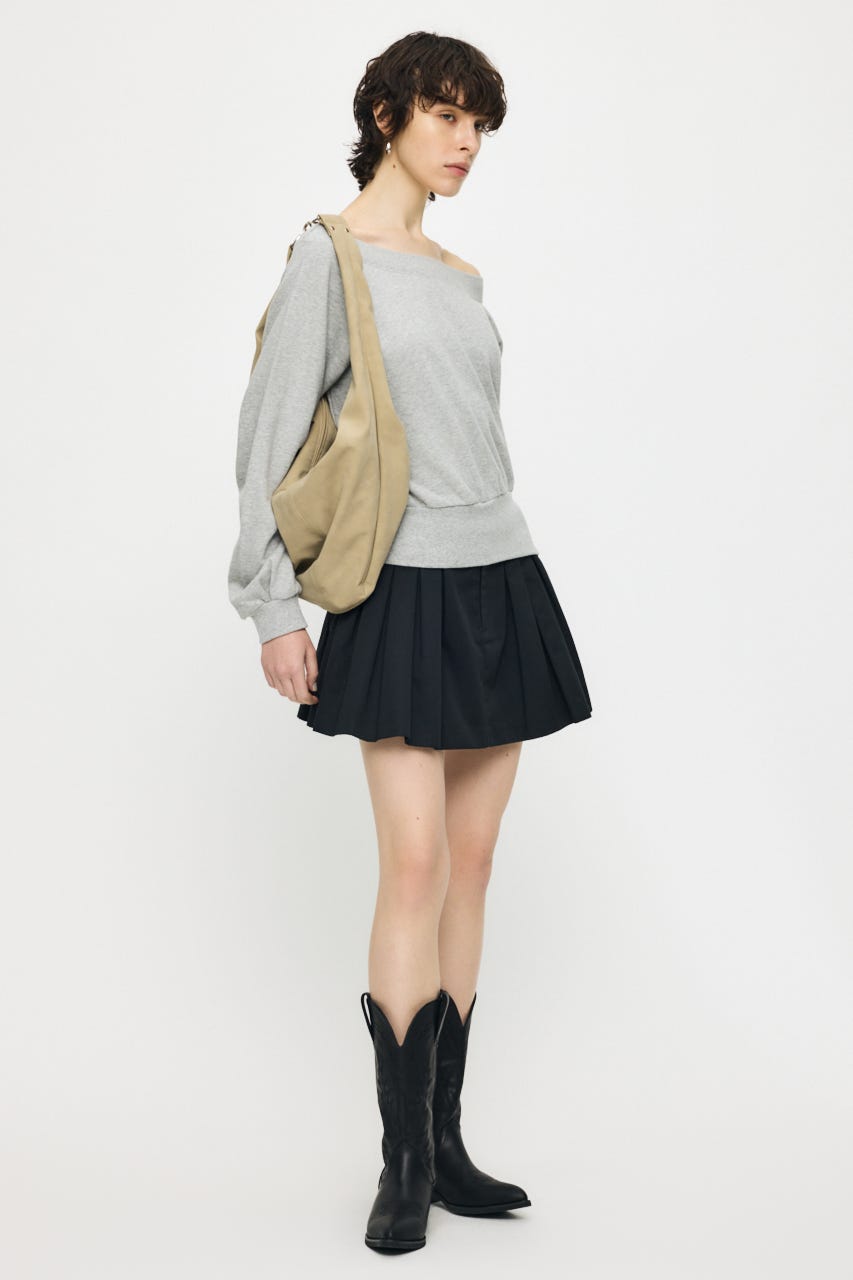 SIDE SLIT OFF SHOULDER スウェット T.GRY FREE