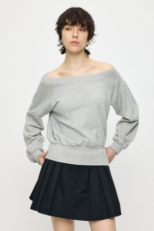 SIDE SLIT OFF SHOULDER スウェット