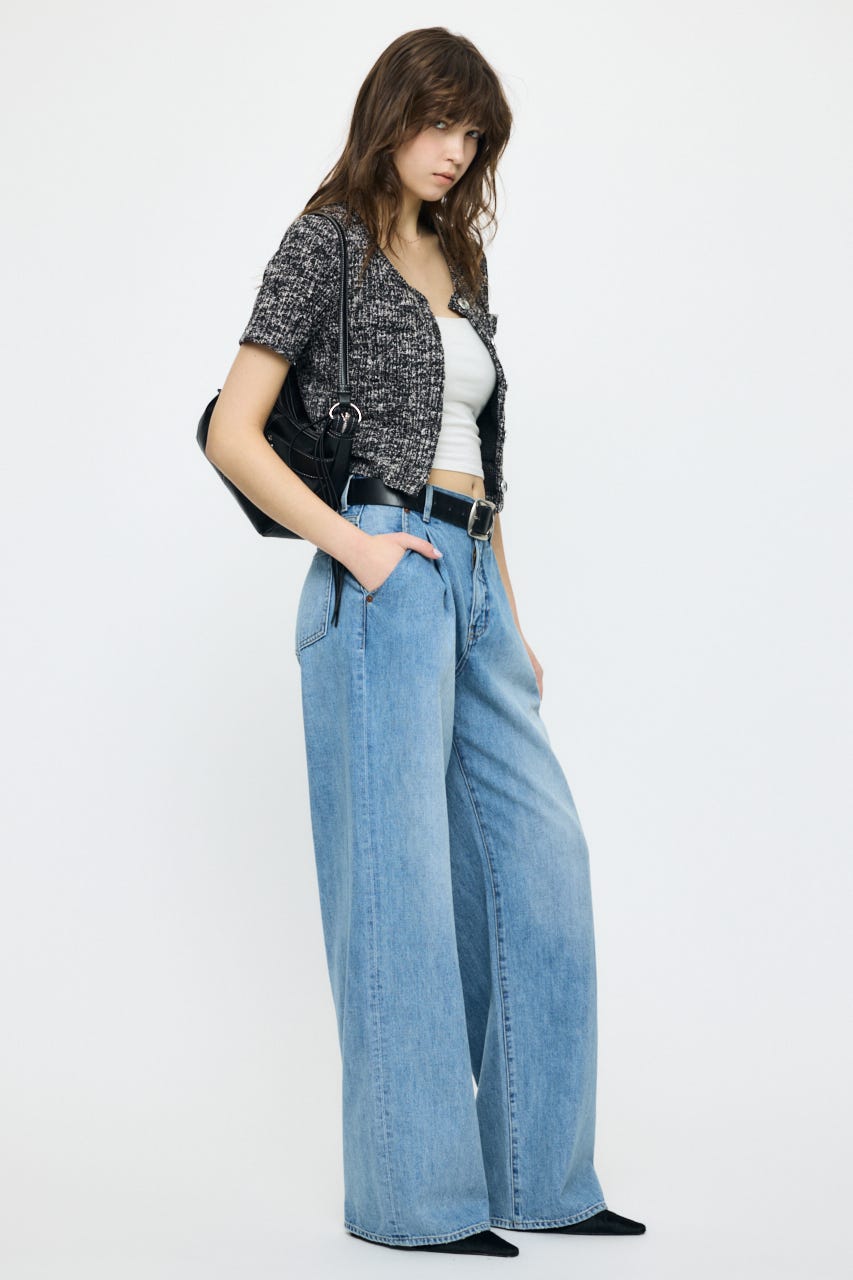 TWEED CRUSH トップス BLK FREE