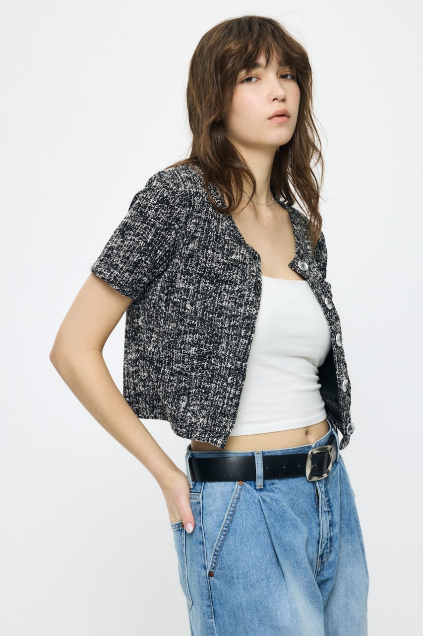 TWEED CRUSH トップス BLK FREE