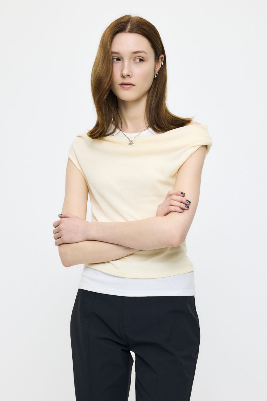 LAYERED OFF SHOULDER トップス IVOY FREE