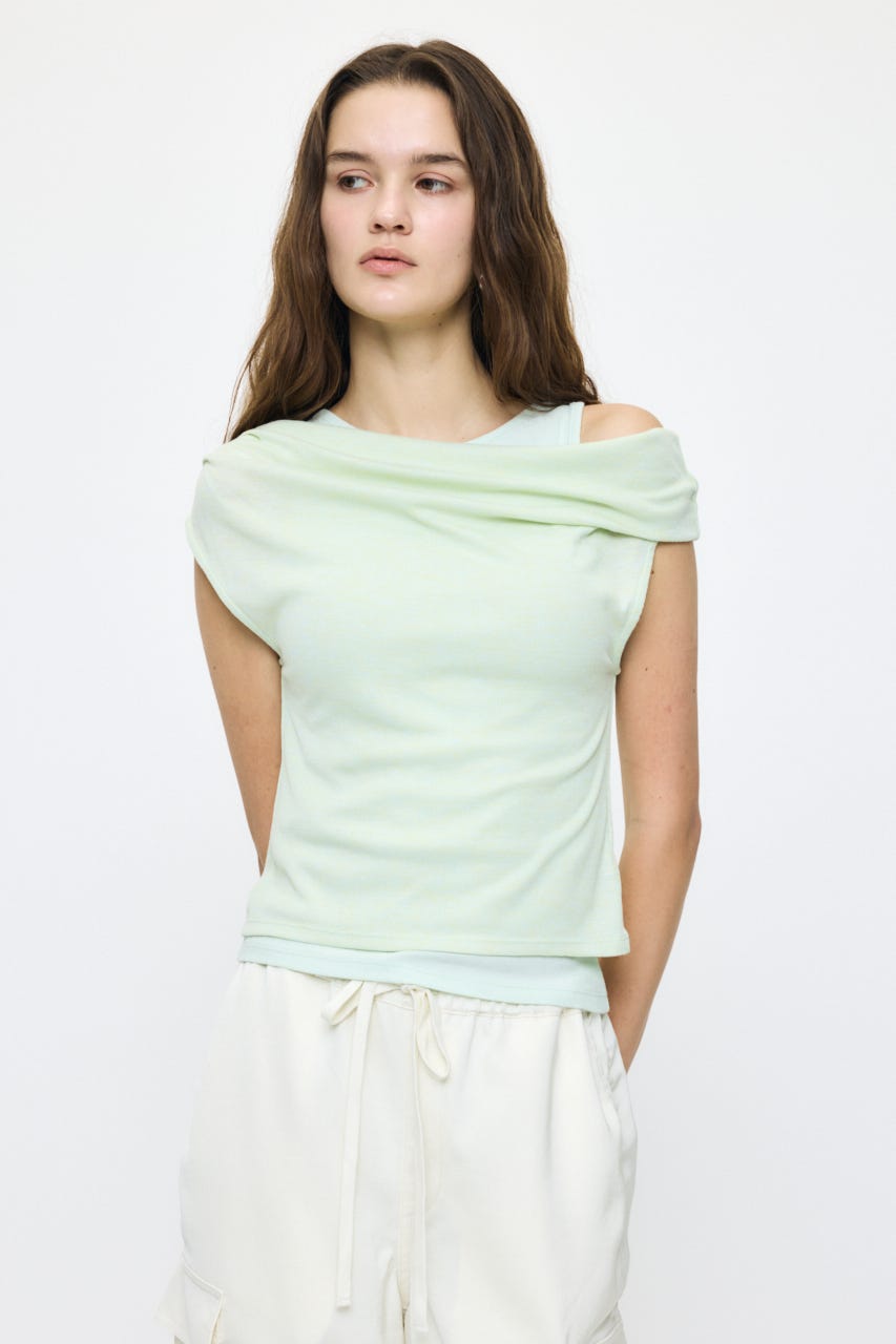 LAYERED OFF SHOULDER トップス MINT FREE