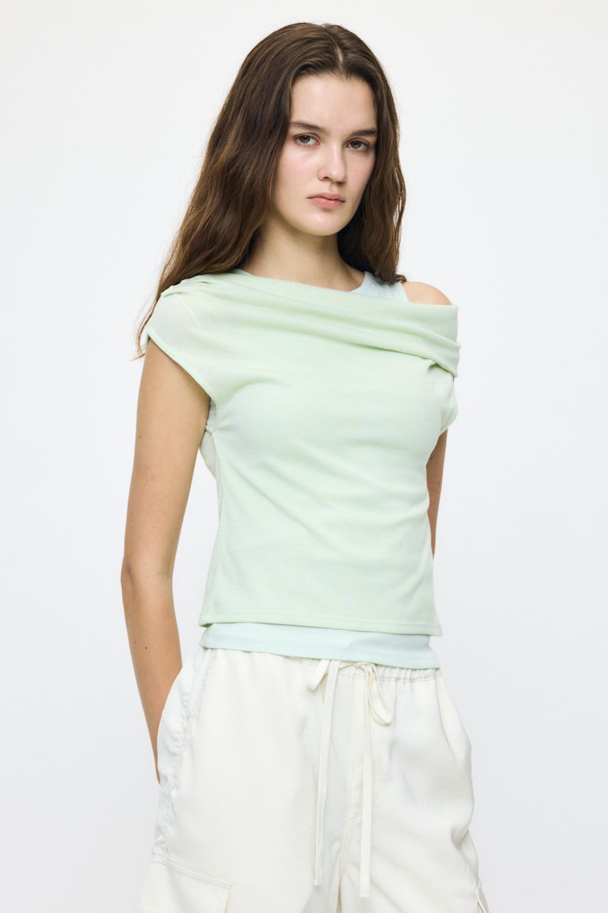 LAYERED OFF SHOULDER トップス MINT FREE