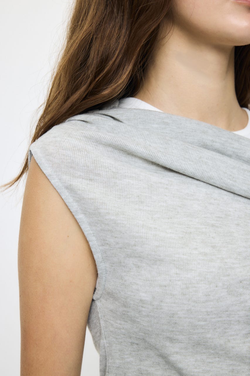 LAYERED OFF SHOULDER トップス T.GRY FREE