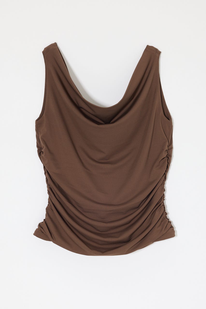WAIST GATHER DRAPE トップス BRN FREE