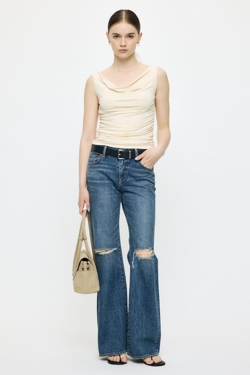 WAIST GATHER DRAPE トップス ECRU FREE