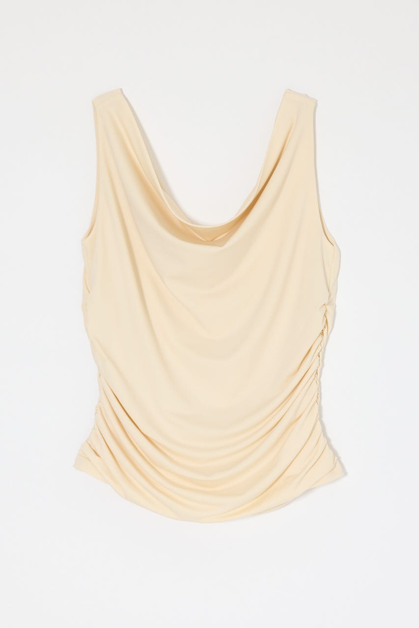 WAIST GATHER DRAPE トップス ECRU FREE