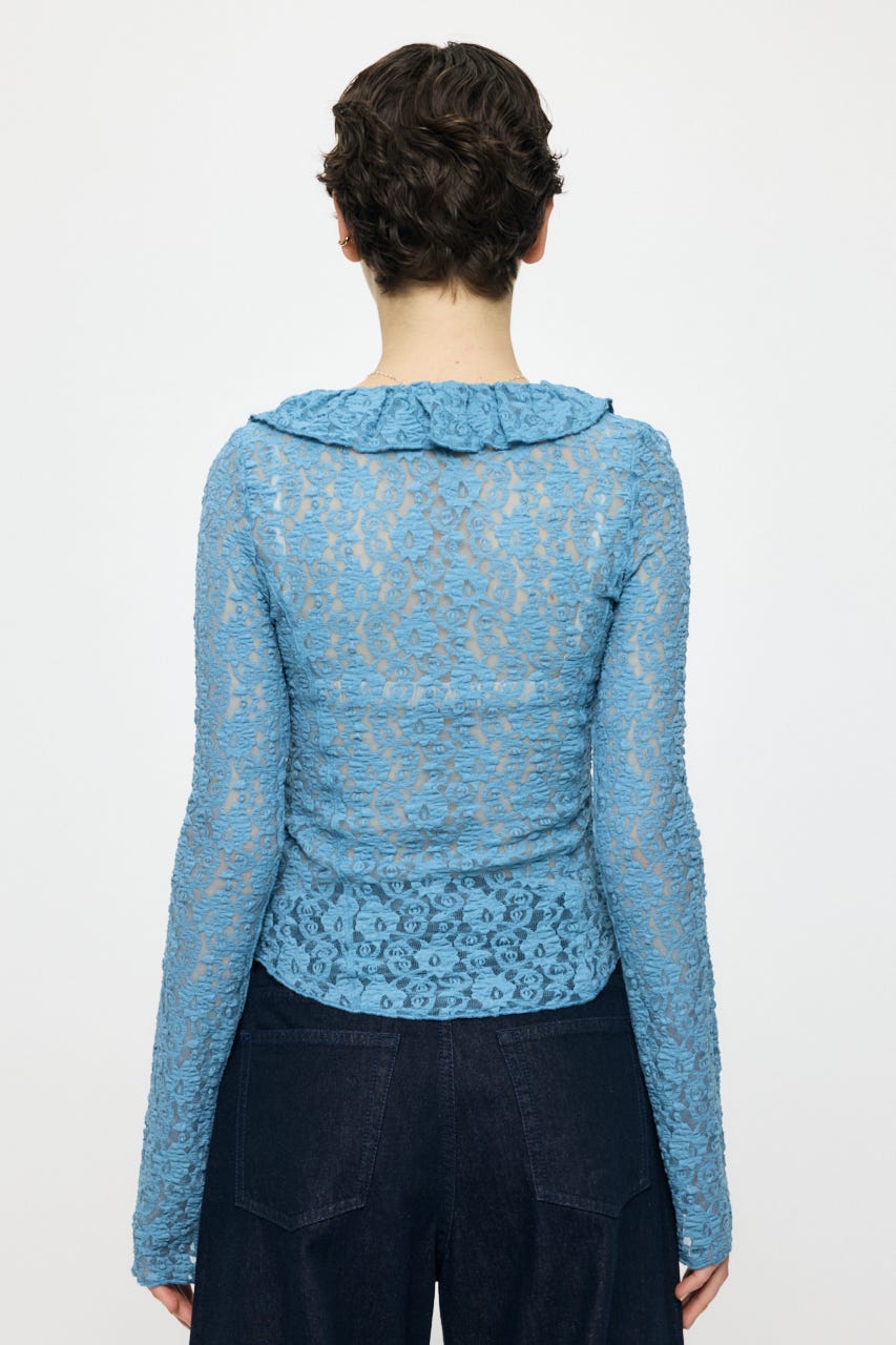 LACE RUFFLE トップス BLU FREE