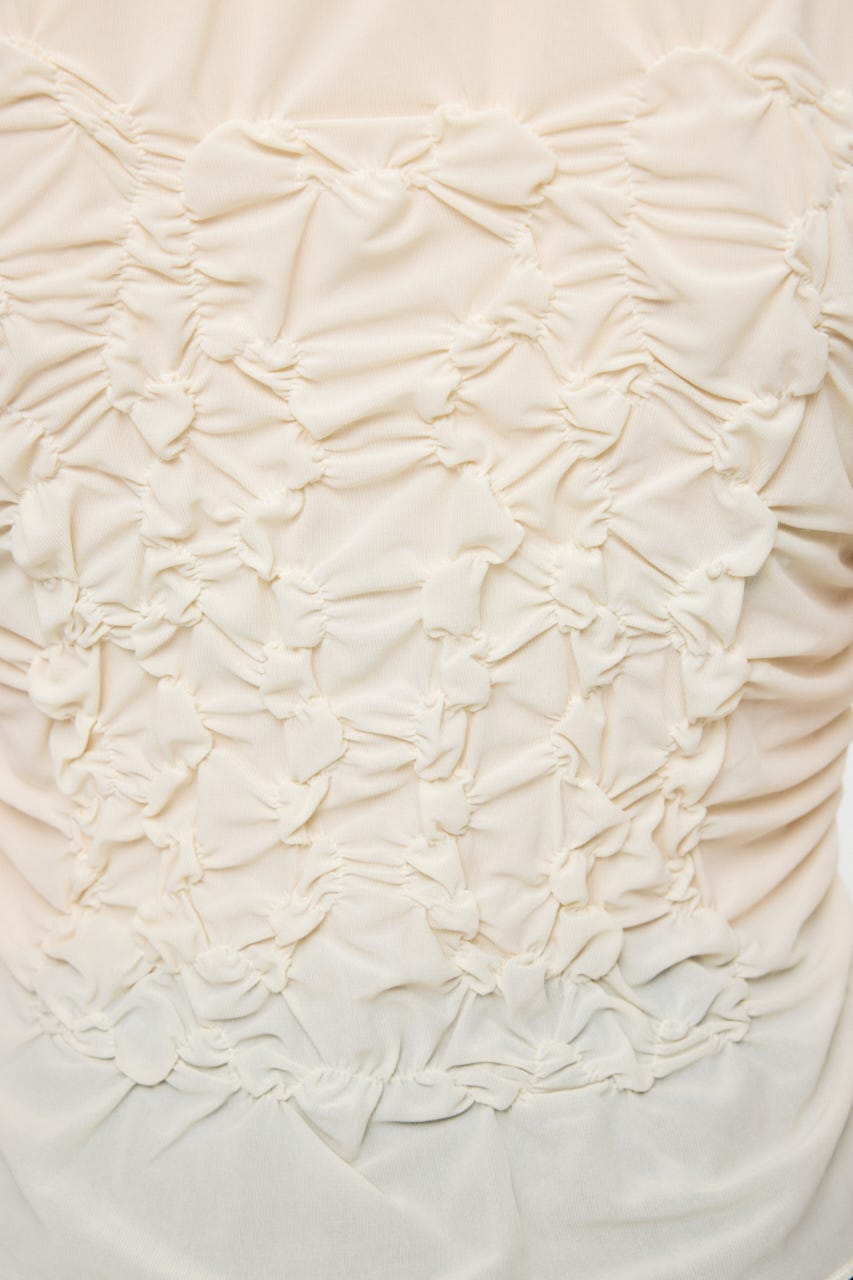 RANDOM SHIRRING トップス O/WHT FREE