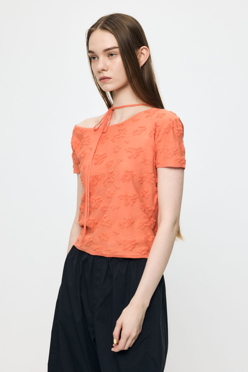 FLORAL JACQUARD CUT トップス ORG FREE