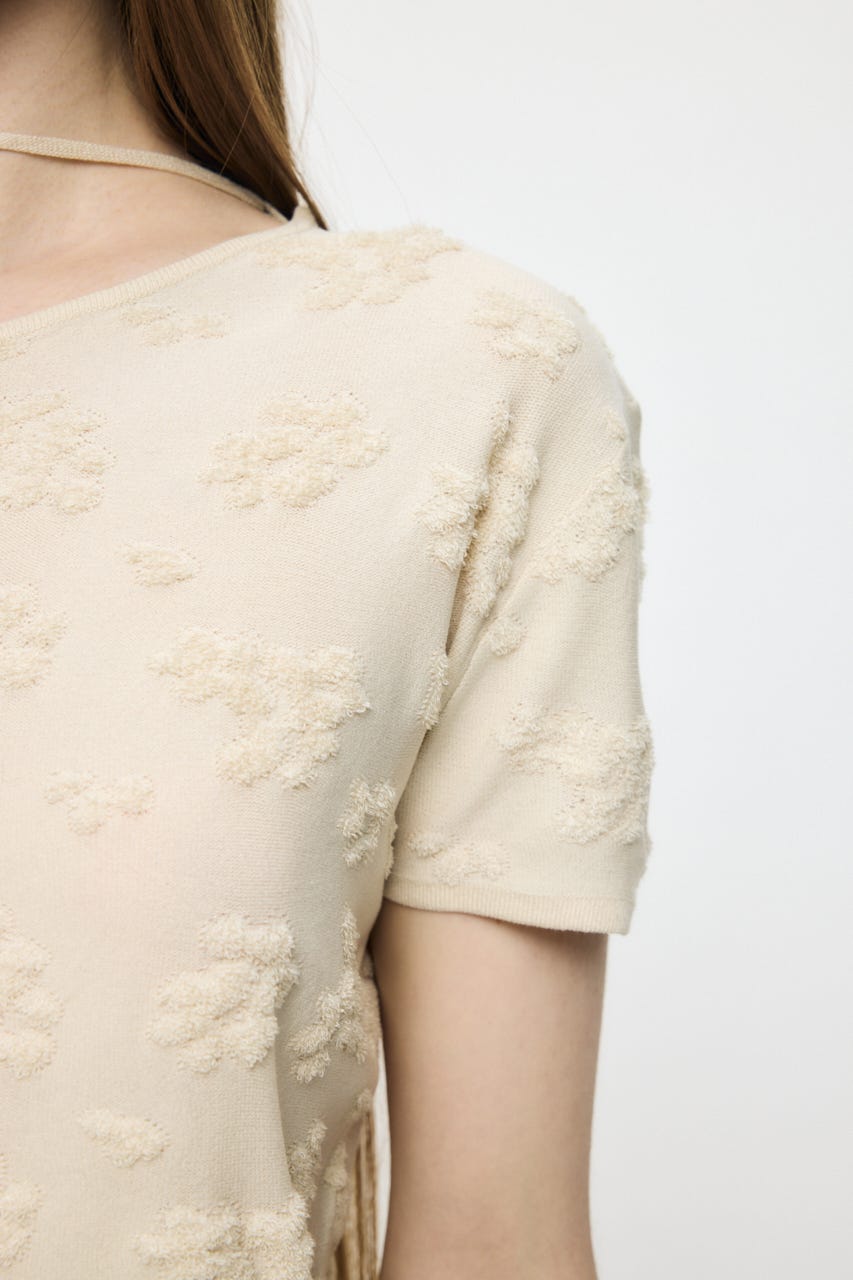 FLORAL JACQUARD CUT トップス O/WHT FREE