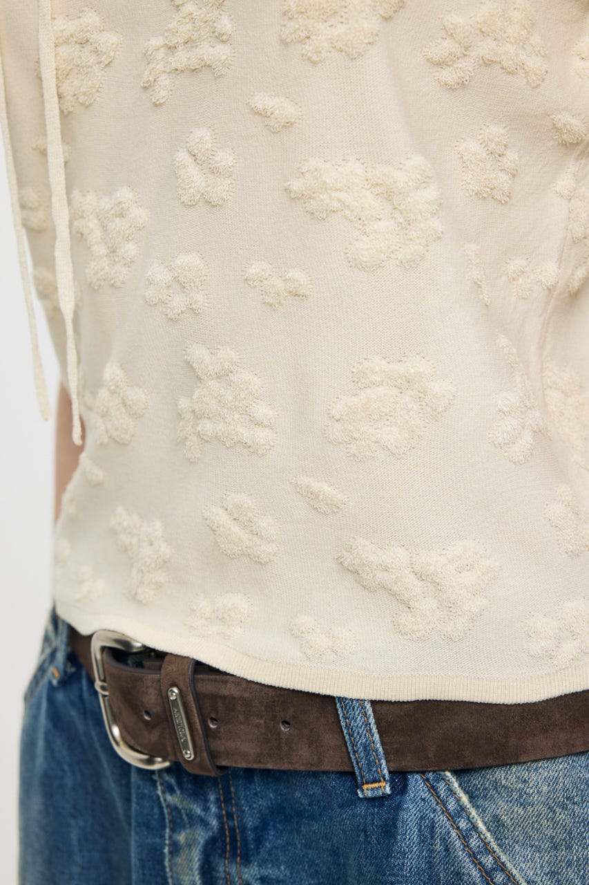 FLORAL JACQUARD CUT トップス O/WHT FREE