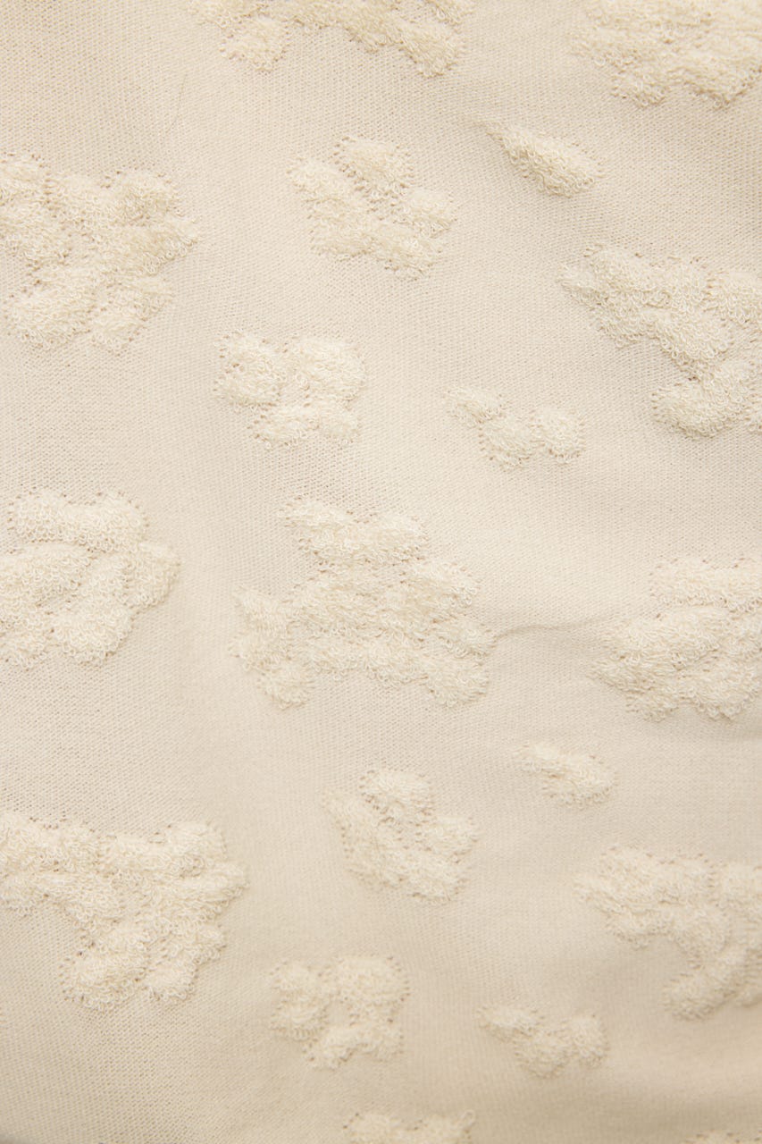 FLORAL JACQUARD CUT トップス O/WHT FREE