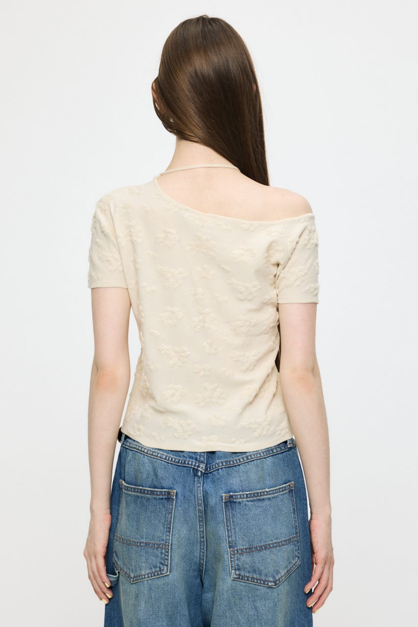 FLORAL JACQUARD CUT トップス O/WHT FREE